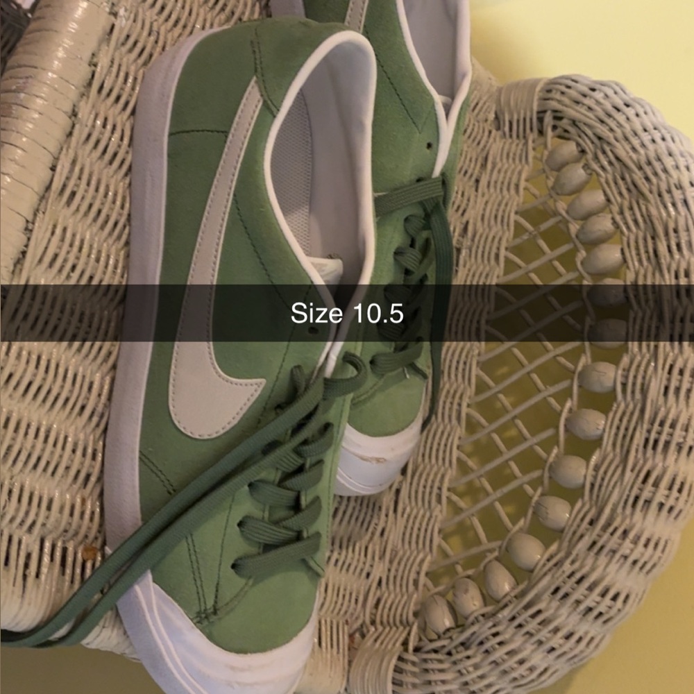 Green and White Sneakers